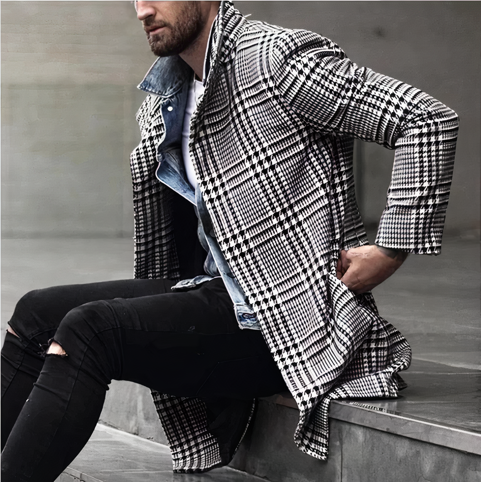 Wynn | Kariert Lapel Mantel