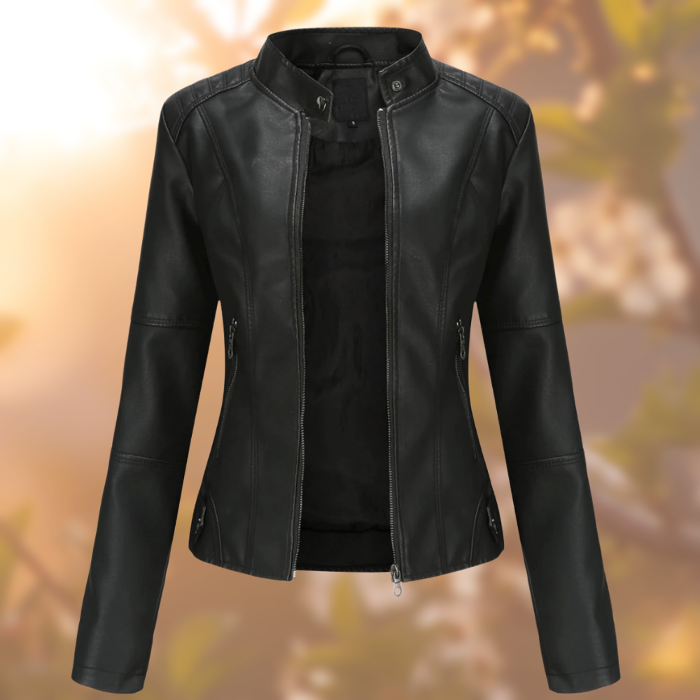 Ellianna | Damen Lässiges Motorrad Jacke | Reißverschluss