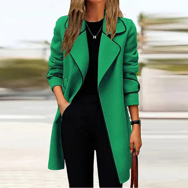 StilLang – Eleganter langer Damenmantel mit zeitlosem Chic