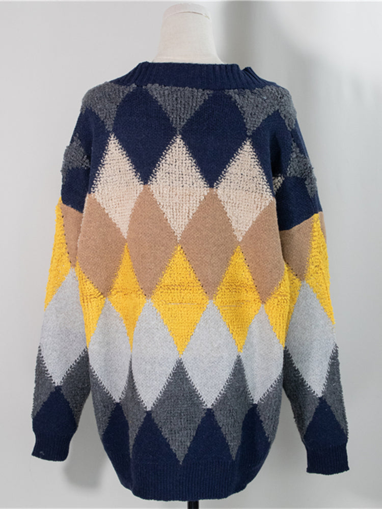 Cyrelle | Übergroßer Cardigan mit Argyle-Muster für Damen