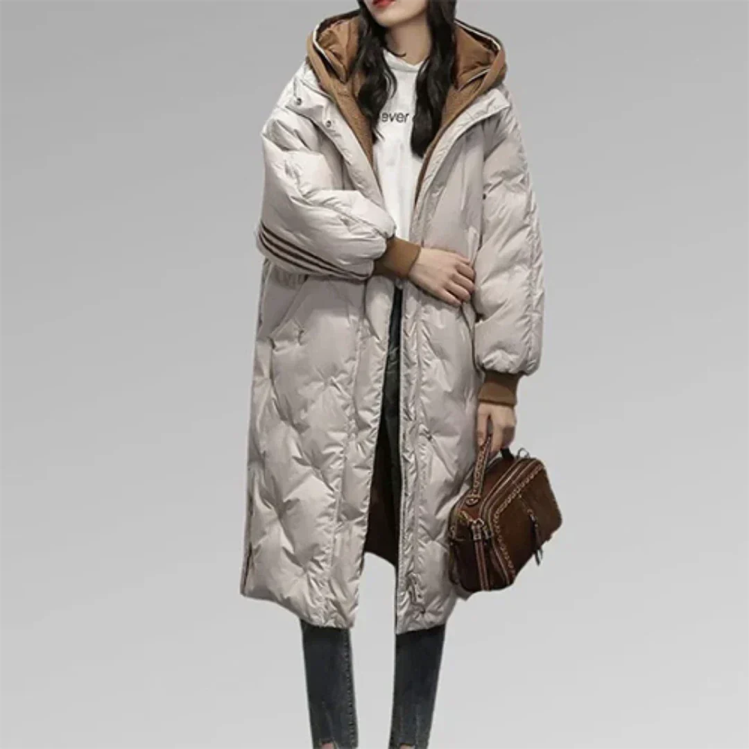 Valeken | Damen Winter Lange Kapuze Jacke | Gesteppt