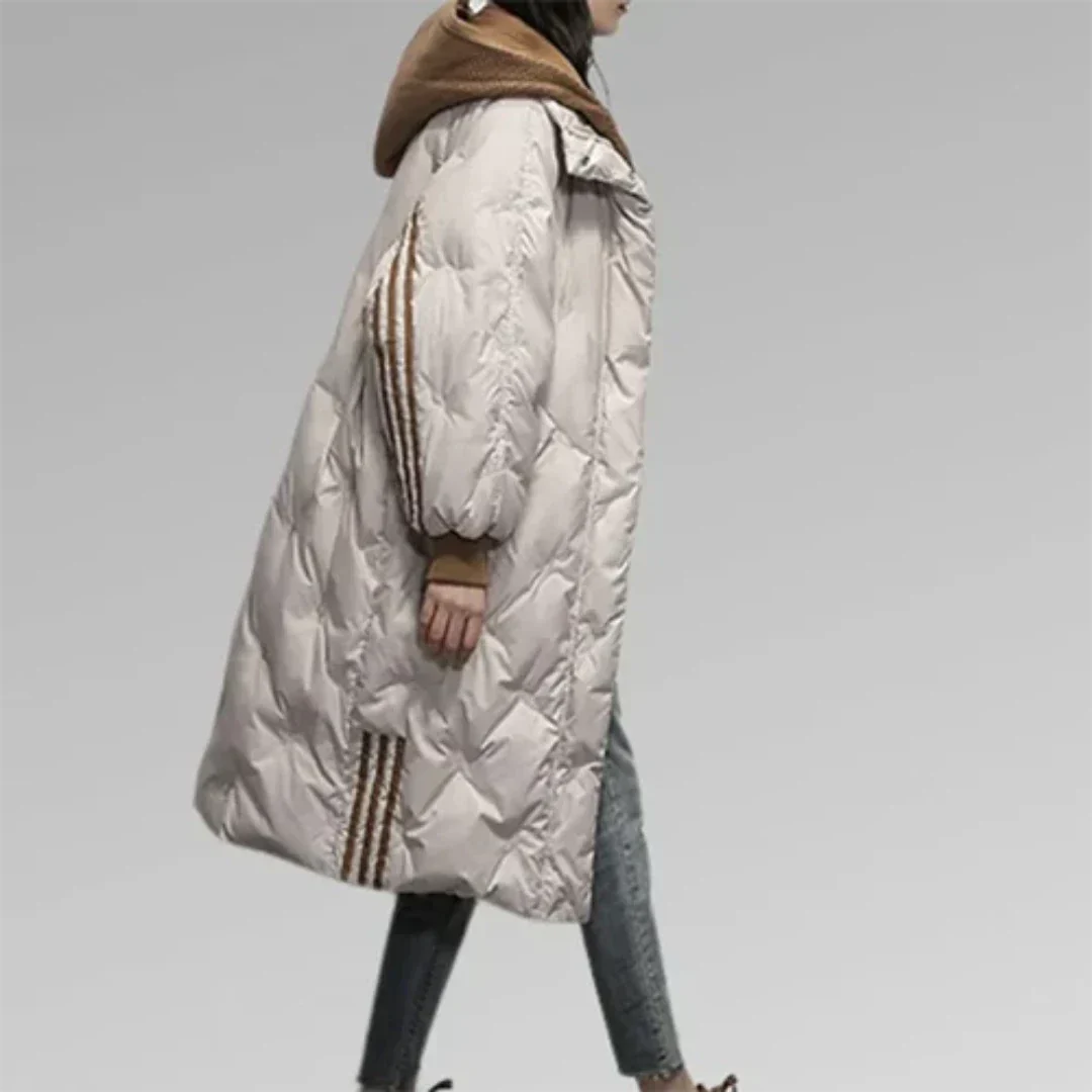 Valeken | Damen Winter Lange Kapuze Jacke | Gesteppt