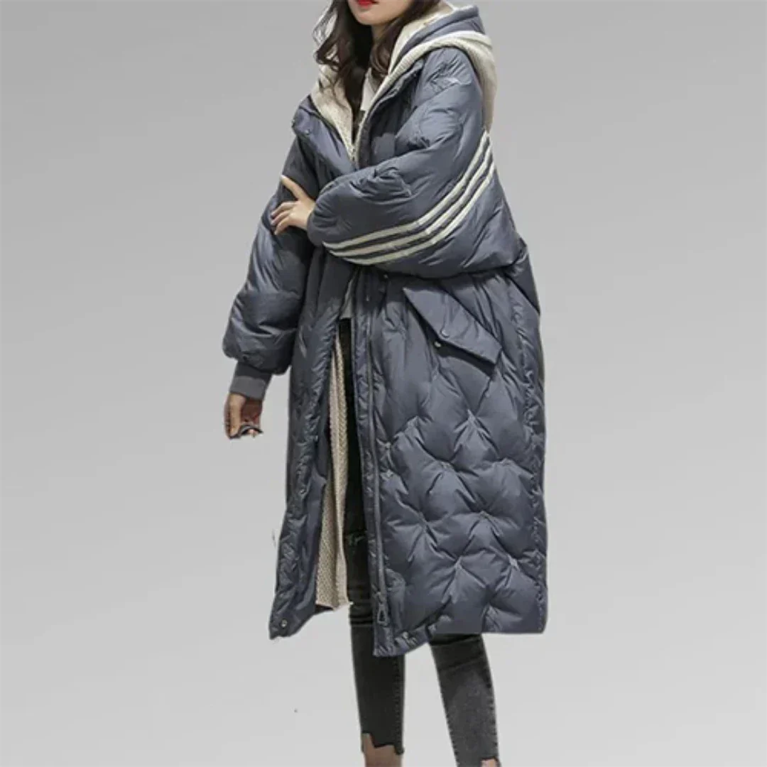 Valeken | Damen Winter Lange Kapuze Jacke | Gesteppt