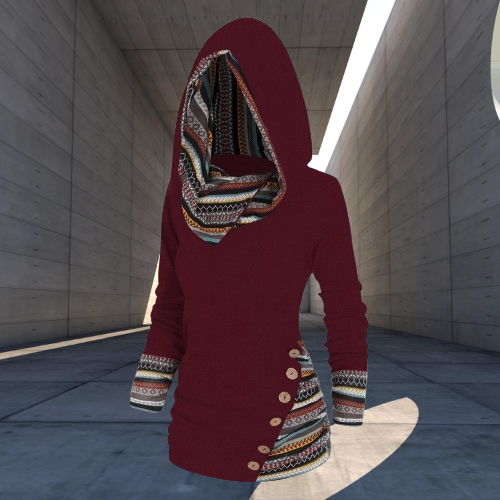 Emely - Entspannter Kapuzenpullover mit Tribal-Muster