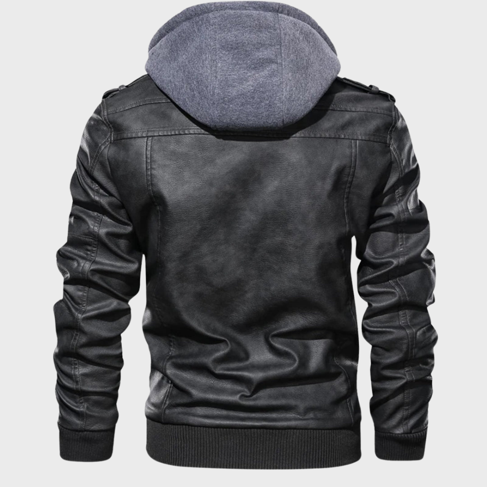 LederKapuze – Lederjacke mit Kapuze