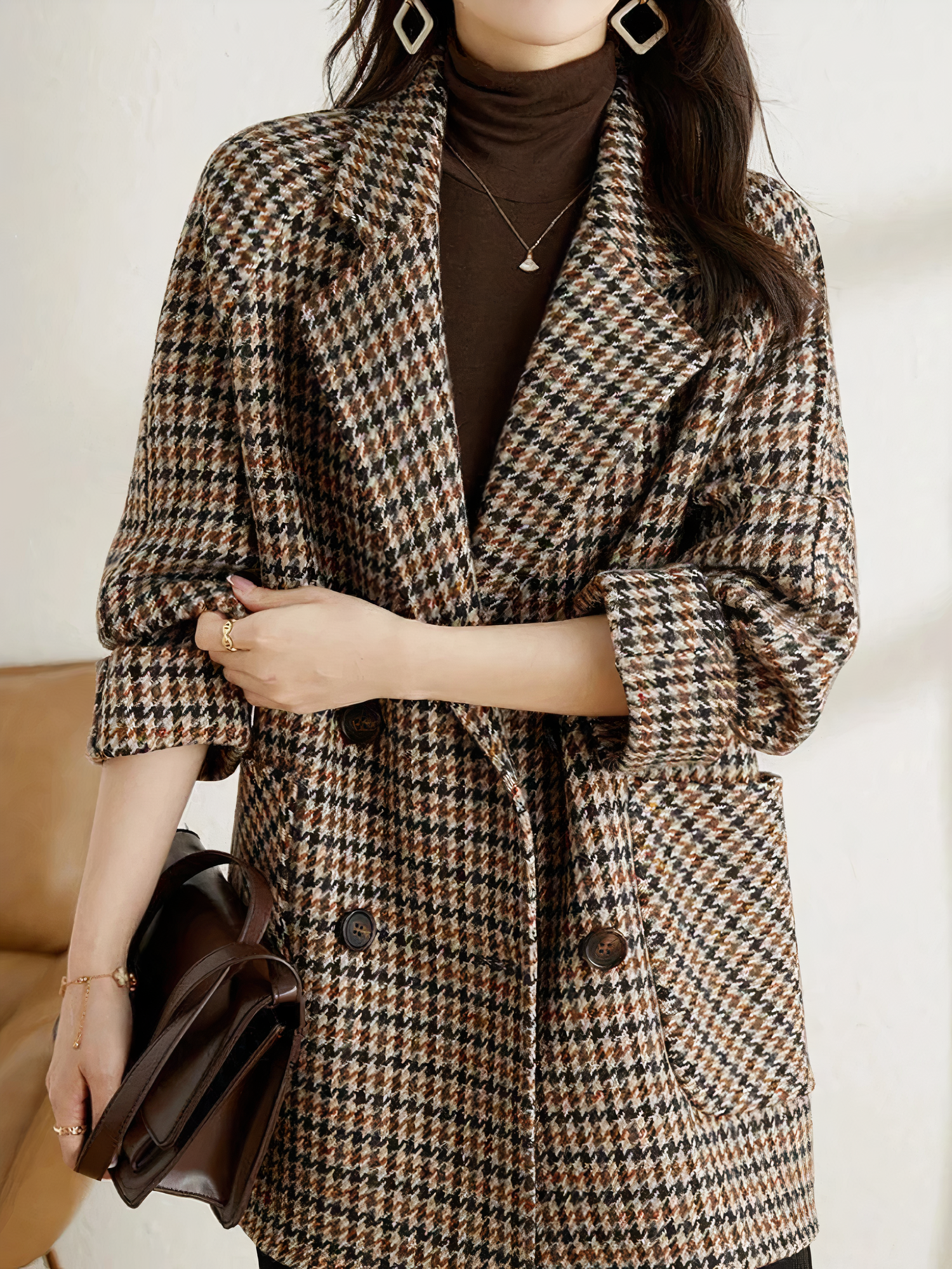 Vintage-Blazer mit Hahnentrittmuster - Karla