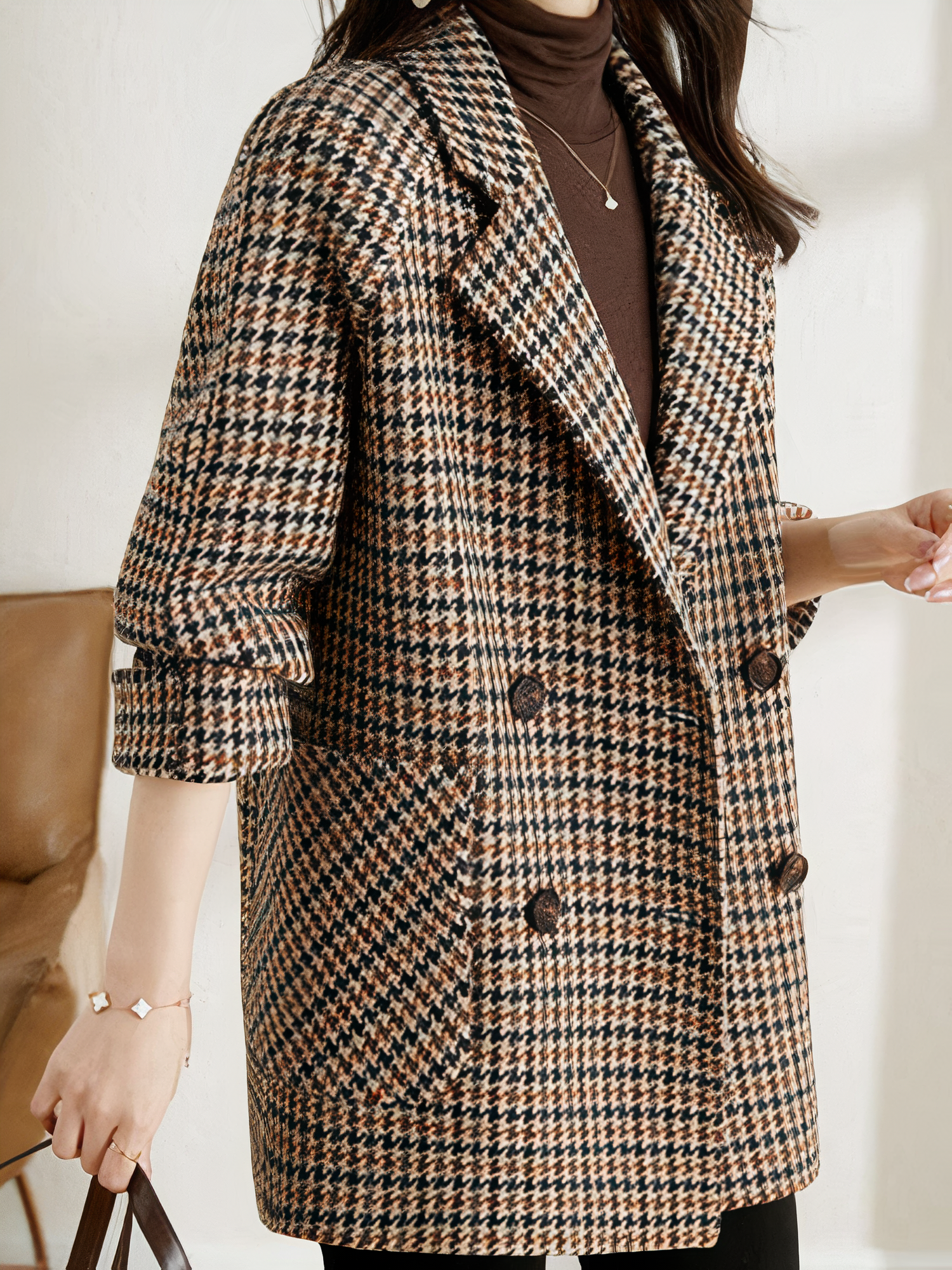Vintage-Blazer mit Hahnentrittmuster - Karla