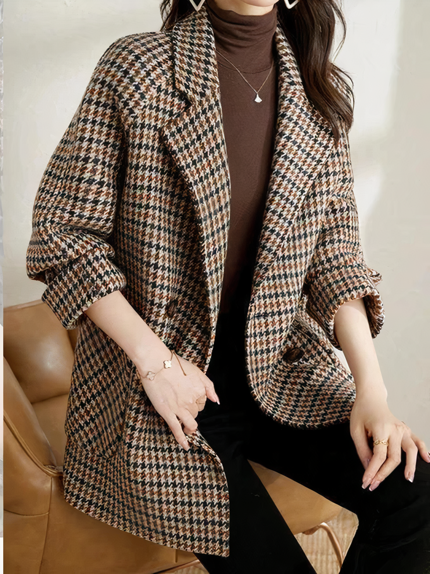 Vintage-Blazer mit Hahnentrittmuster - Karla