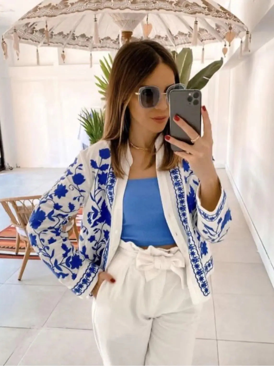 Emmetta | Floraler Frühlings-Cardigan für Damen
