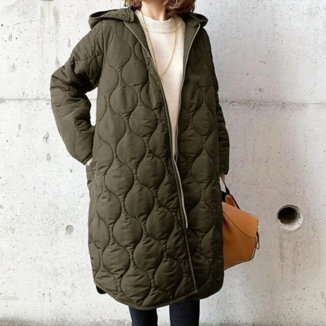 Rhean | Damen Lässige Gesteppt Kapuze Jacke | Warme