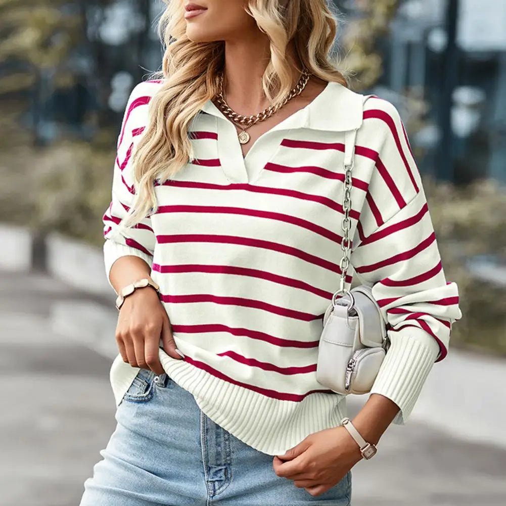 Kathryn | Damen Lässig Gestreift Pullover | Warme