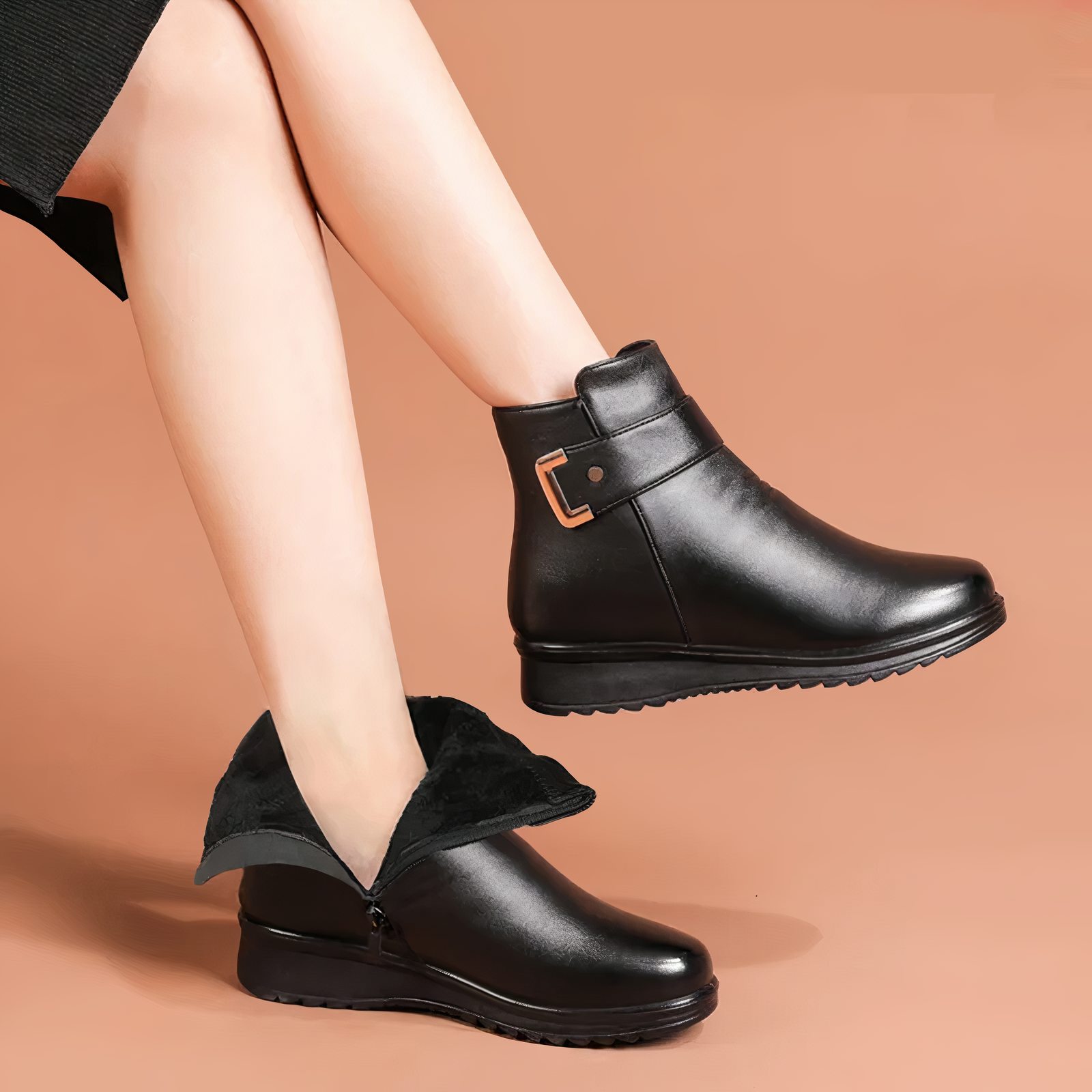 Gefütterte, rutschfeste Stiefel