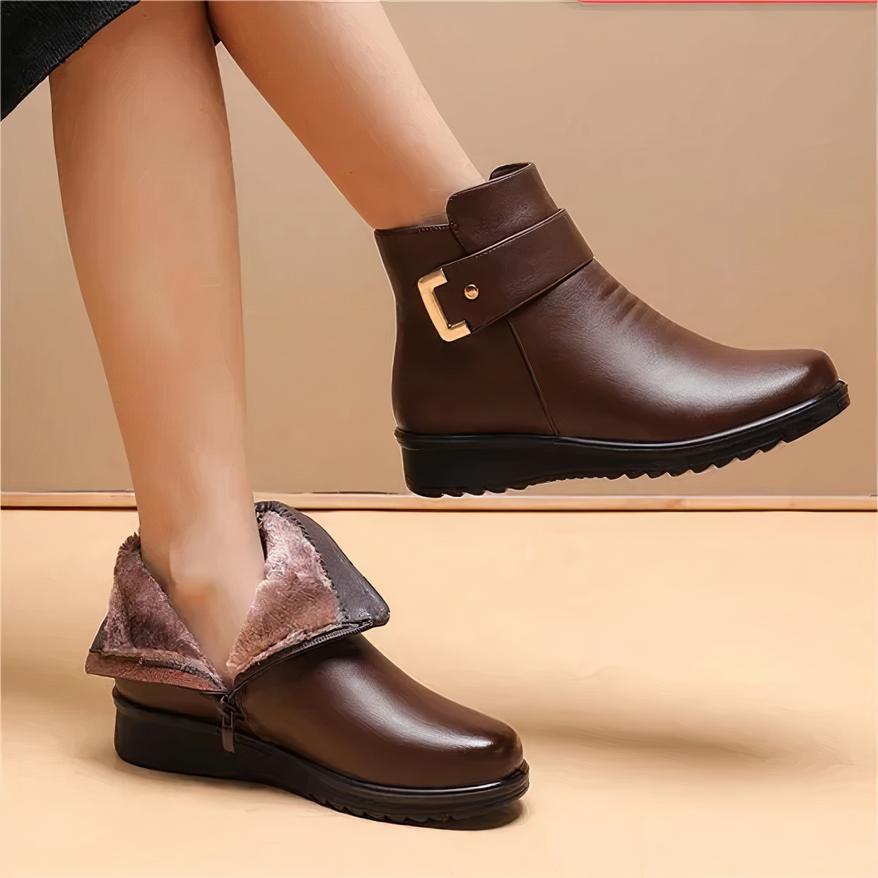 Gefütterte, rutschfeste Stiefel