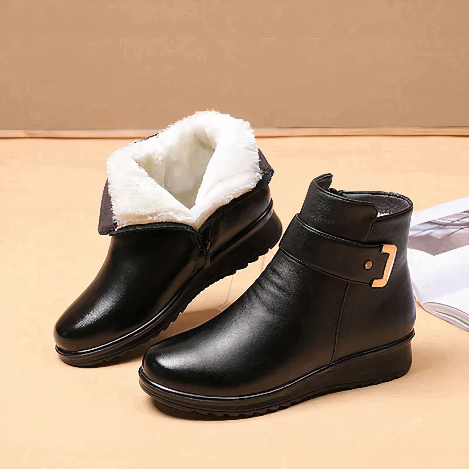 Gefütterte, rutschfeste Stiefel