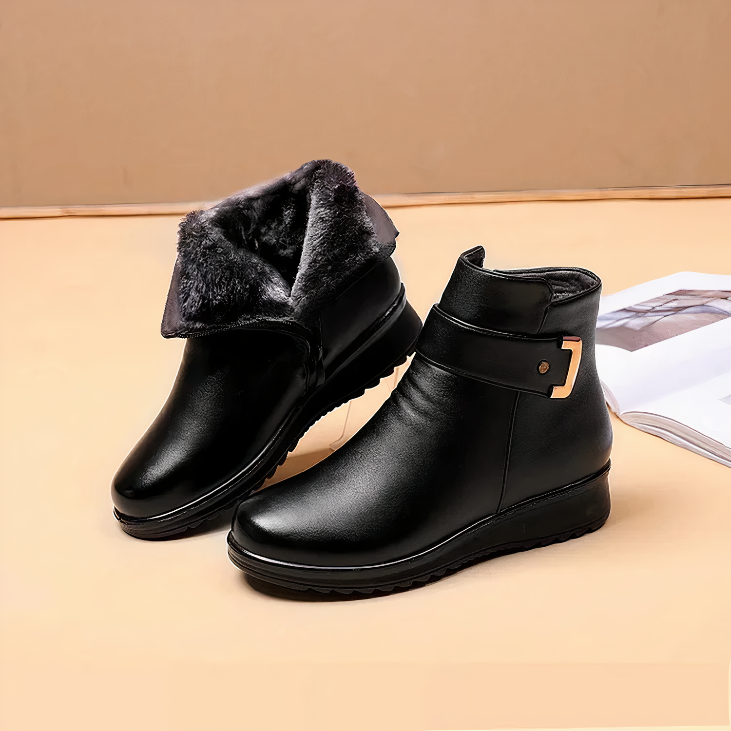 Gefütterte, rutschfeste Stiefel
