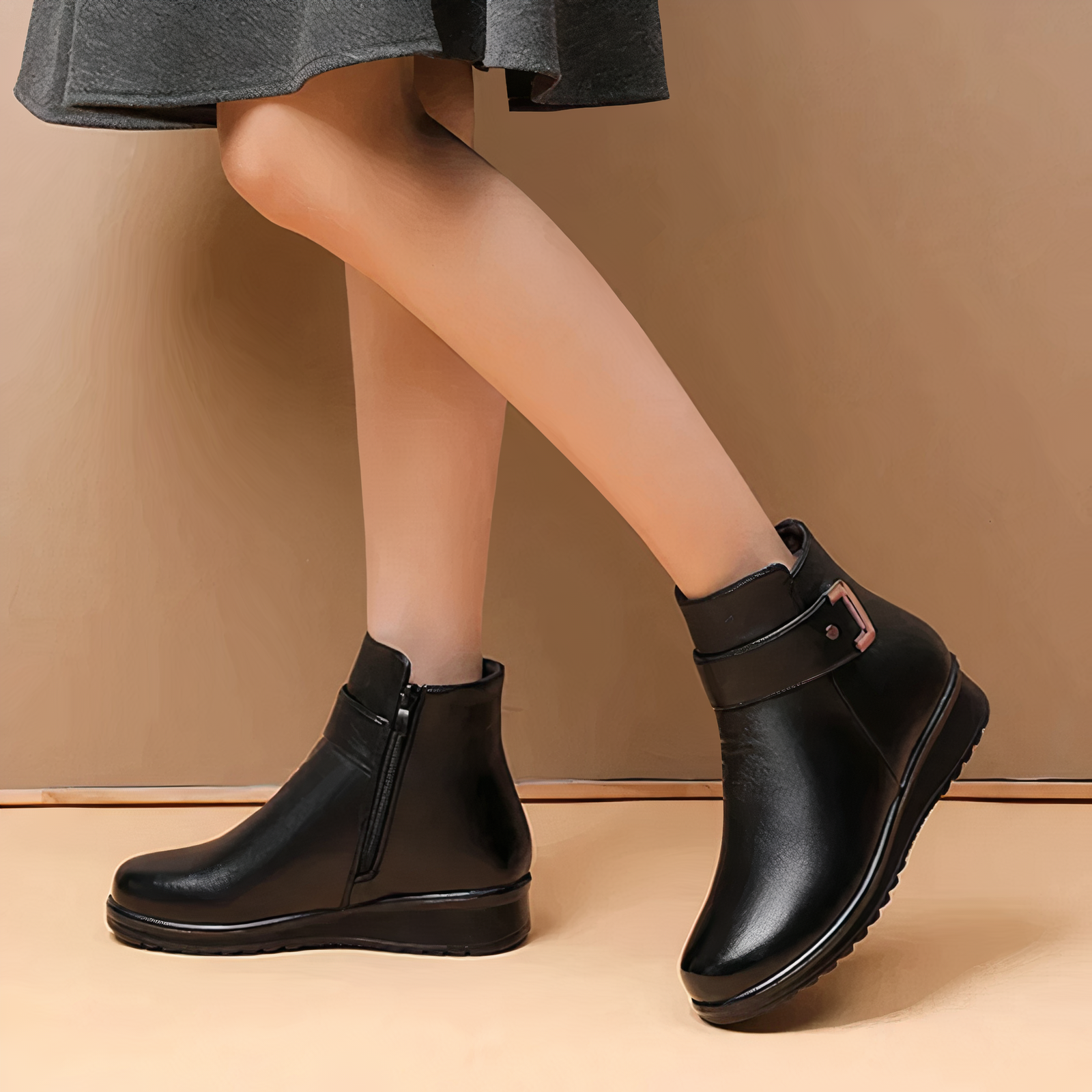 Gefütterte, rutschfeste Stiefel