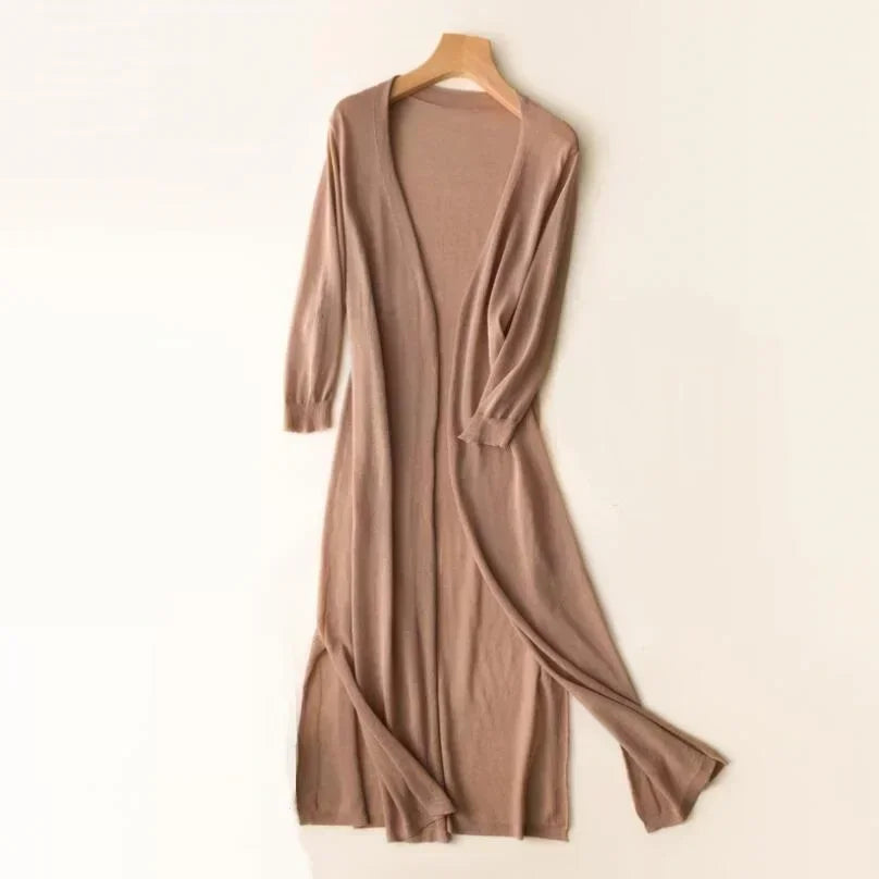 Kargaret | Elegante leichte lange Strickjacke