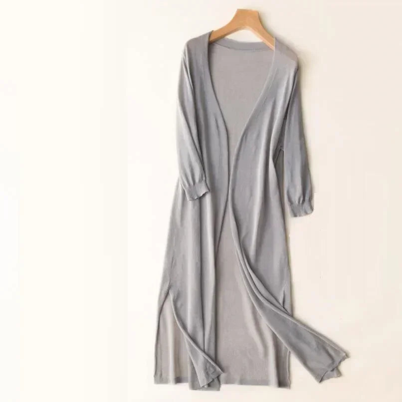 Kargaret | Elegante leichte lange Strickjacke