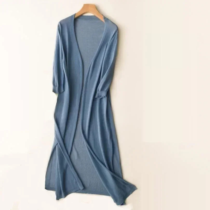Kargaret | Elegante leichte lange Strickjacke