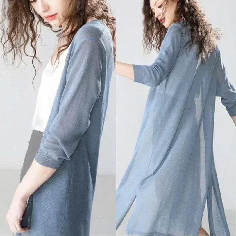 Kargaret | Elegante leichte lange Strickjacke