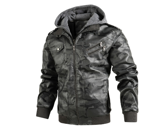 Nelo | Herren Motorrad Bomber Jacke | Lässig
