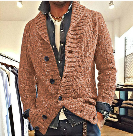 Dustin | Herren Winter Knopf Daunen Strickjacke | Strick