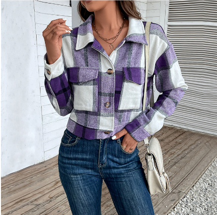 Beatey | Damen Lässiger Kurzschnitt Jacke | Knopf Daunen