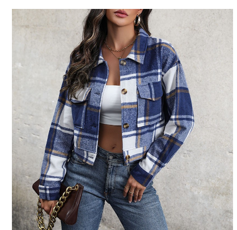 Beatey | Damen Lässiger Kurzschnitt Jacke | Knopf Daunen