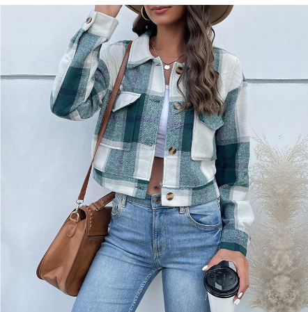 Beatey | Damen Lässiger Kurzschnitt Jacke | Knopf Daunen