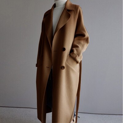 Mariska | Damen Eleganter Trench Mantel | Lang