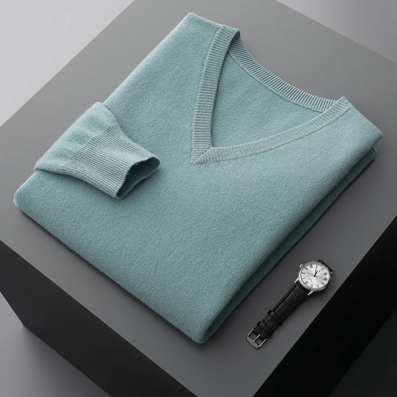 Rey | Herren V-Ausschnitt Pullover | Lang