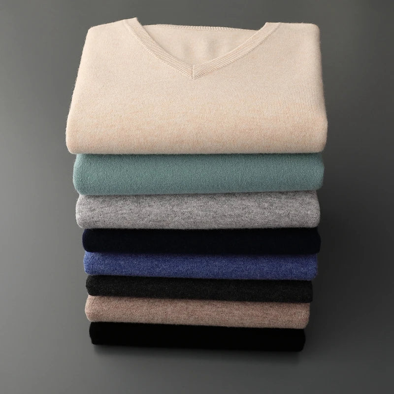 Rey | Herren V-Ausschnitt Pullover | Lang