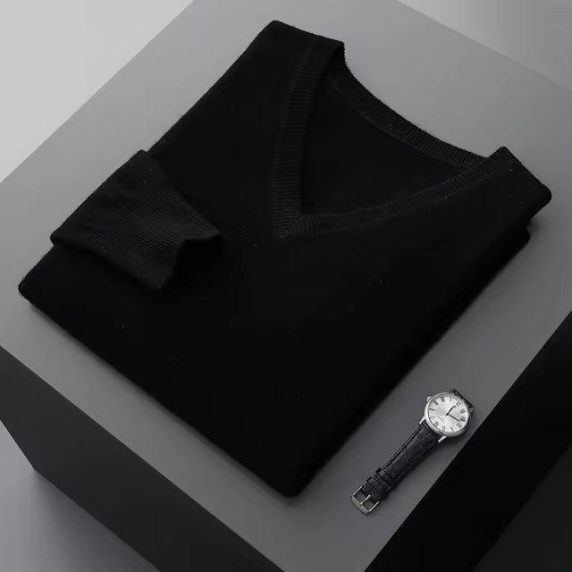 Rey | Herren V-Ausschnitt Pullover | Lang