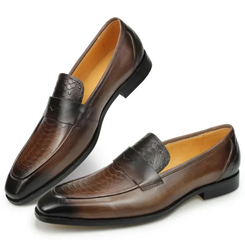 PrintLuxe – Exquisite Print Leder Loafers