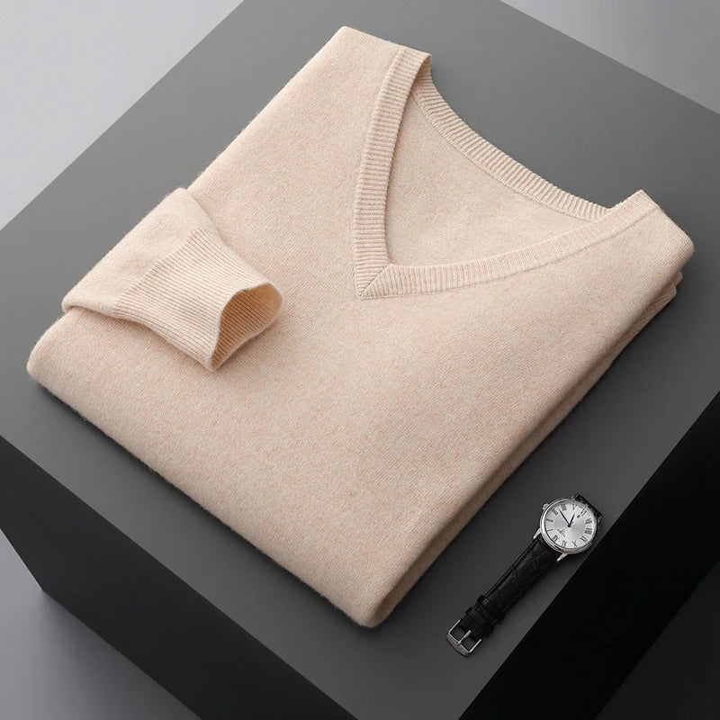Rey | Herren V-Ausschnitt Pullover | Lang