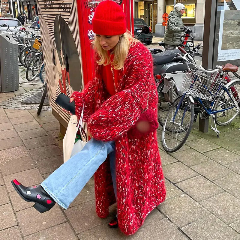 Bernice - Modischer Strickmantel aus Mischgewebe