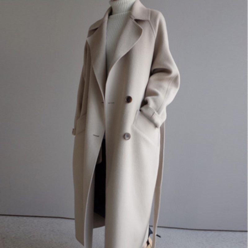 Mariska | Damen Eleganter Trench Mantel | Lang
