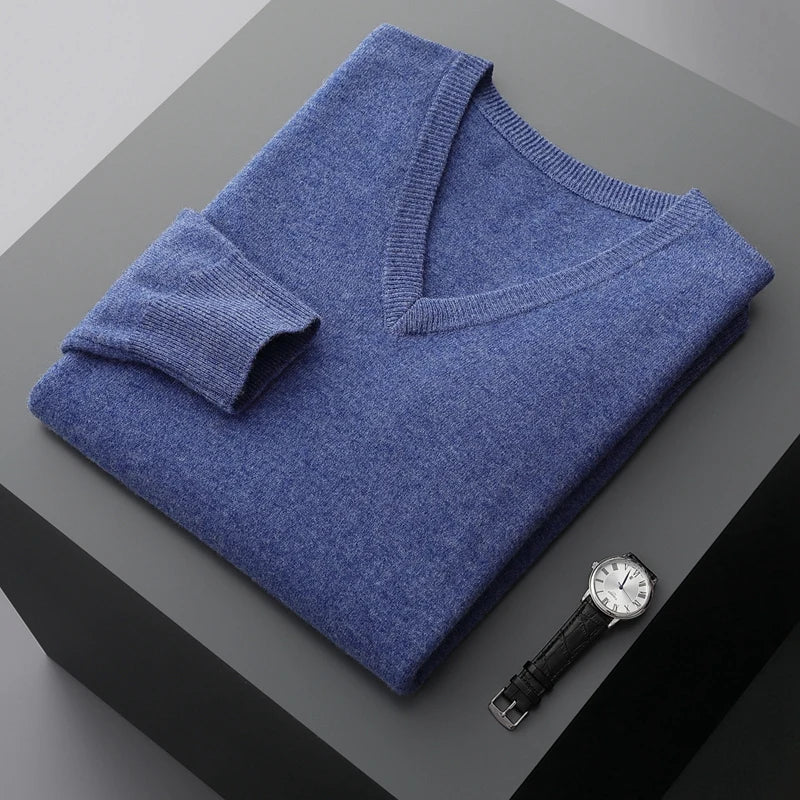 Rey | Herren V-Ausschnitt Pullover | Lang
