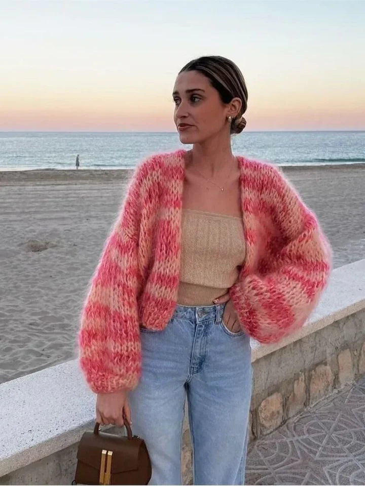 Daphne - Gestreifter offener Pullover