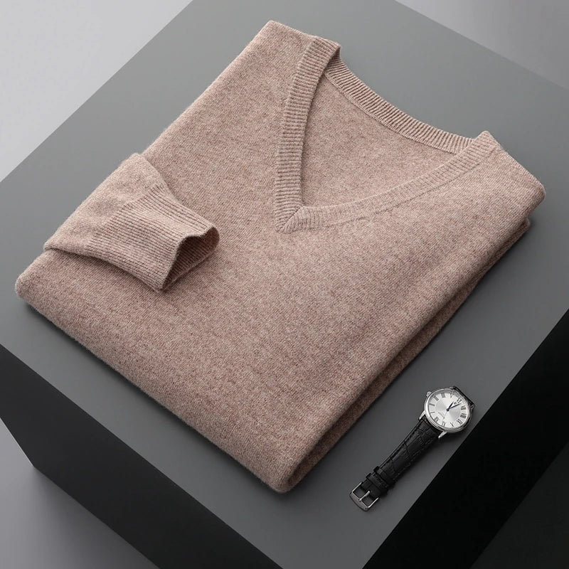 Rey | Herren V-Ausschnitt Pullover | Lang