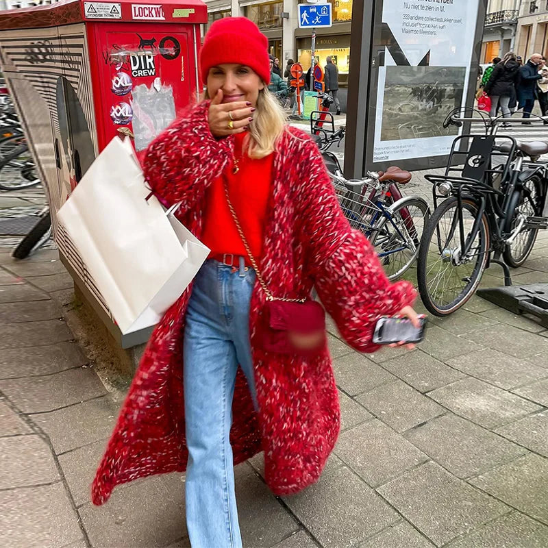 Bernice - Modischer Strickmantel aus Mischgewebe