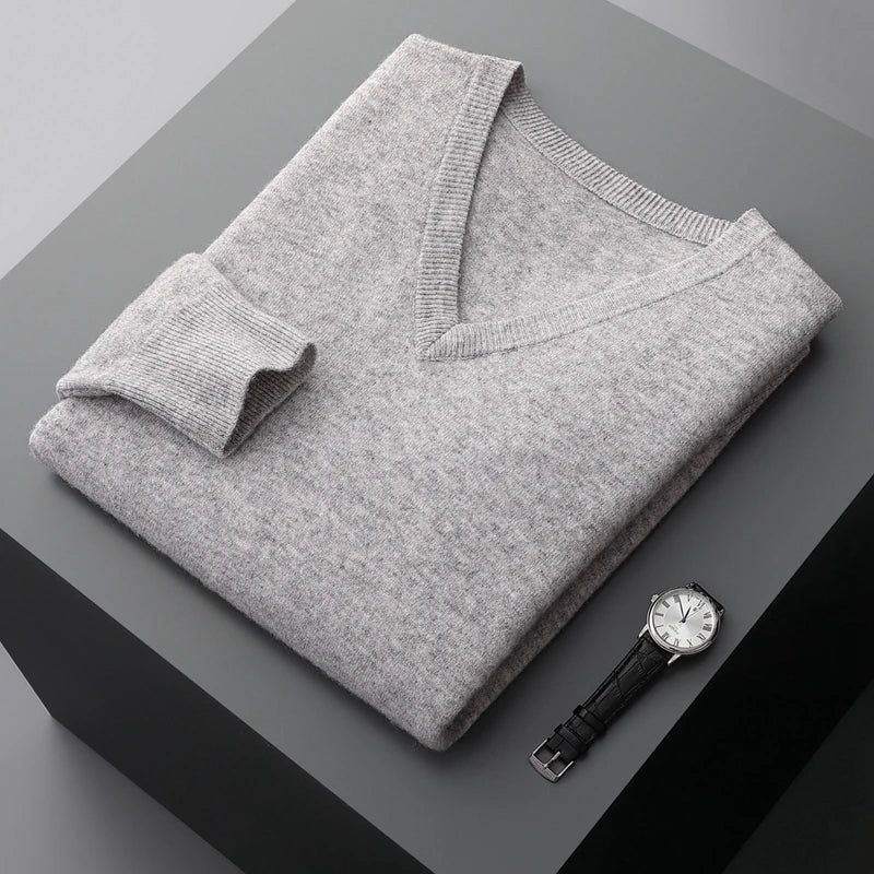 Rey | Herren V-Ausschnitt Pullover | Lang