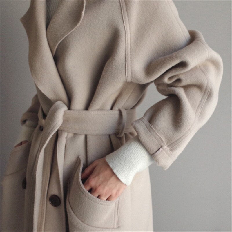Mariska | Damen Eleganter Trench Mantel | Lang