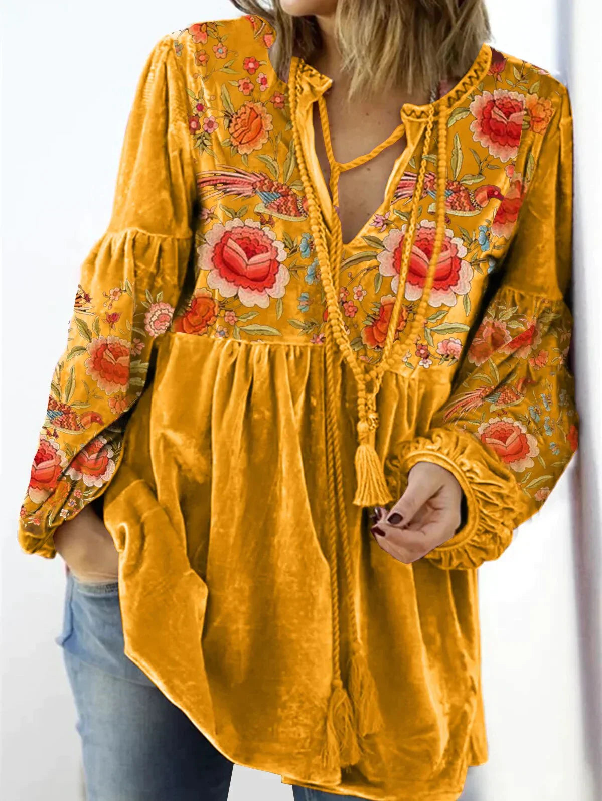Camilla - Vintage-Pullover mit V-Ausschnitt