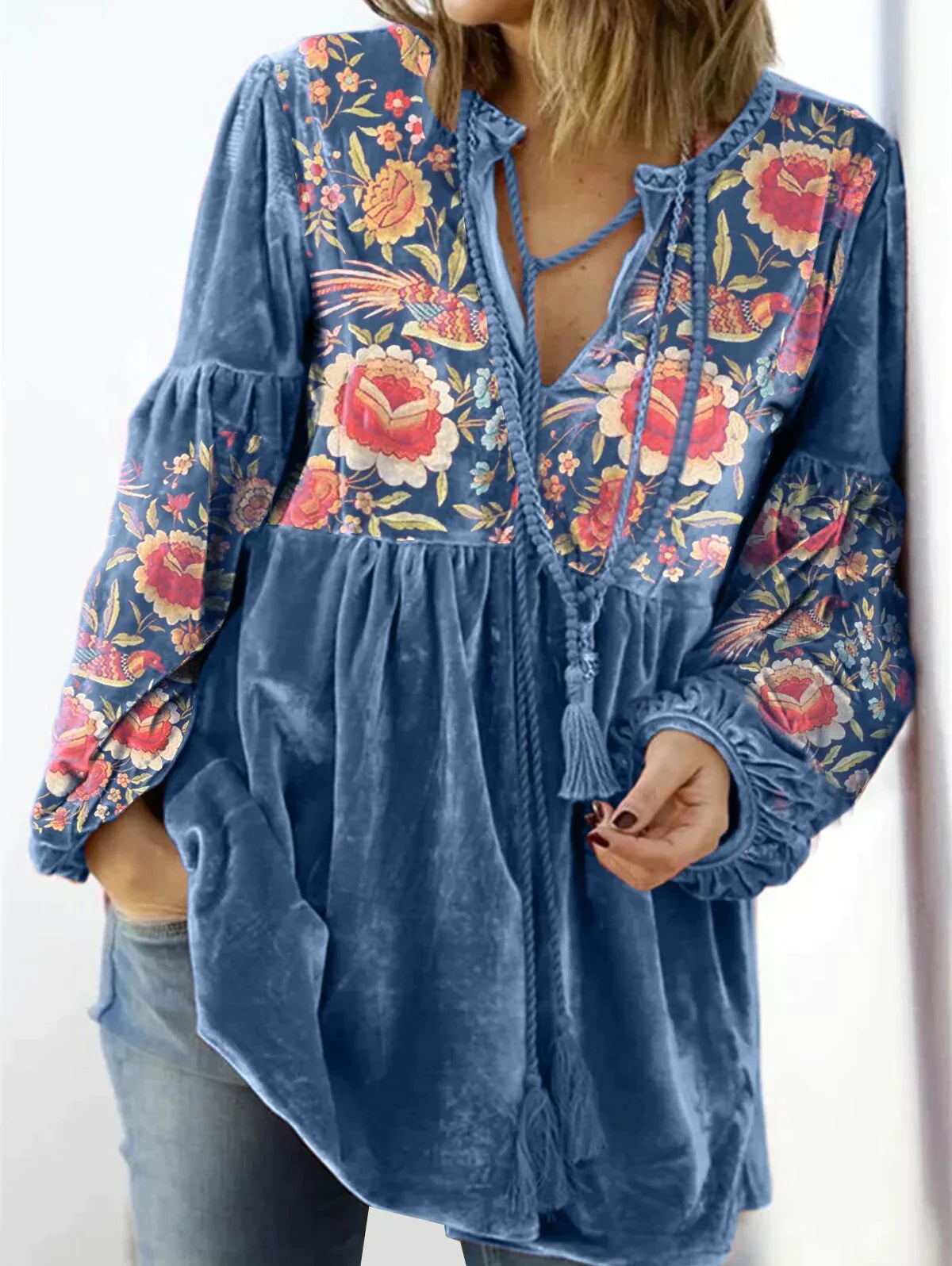 Camilla - Vintage-Pullover mit V-Ausschnitt