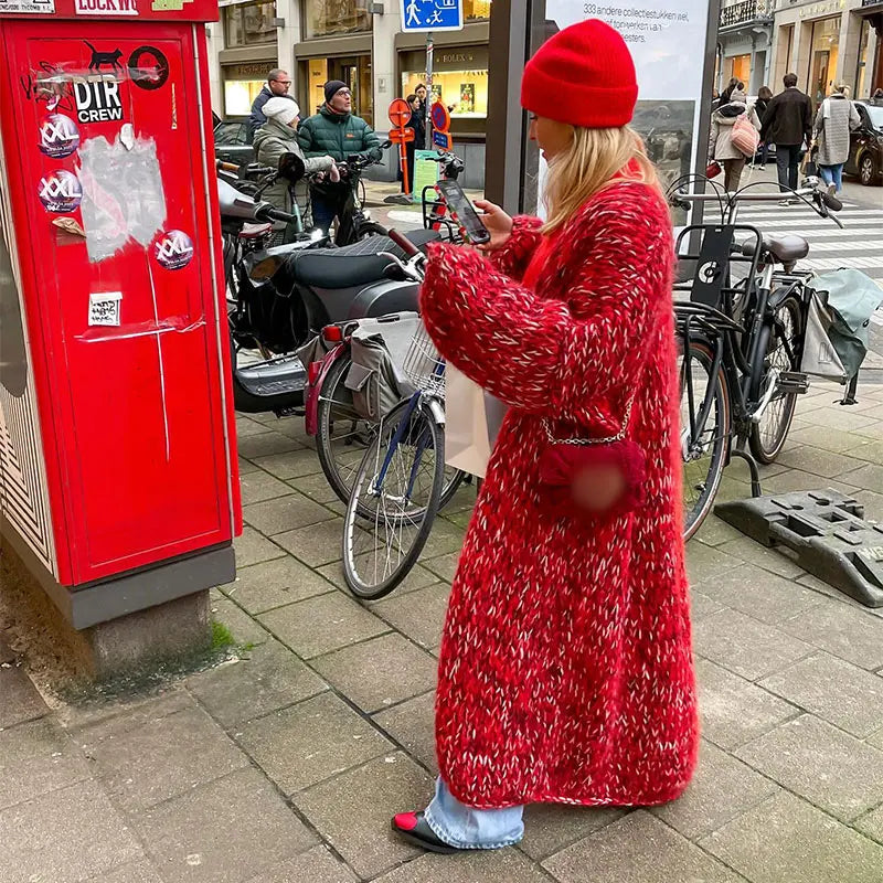 Bernice - Modischer Strickmantel aus Mischgewebe