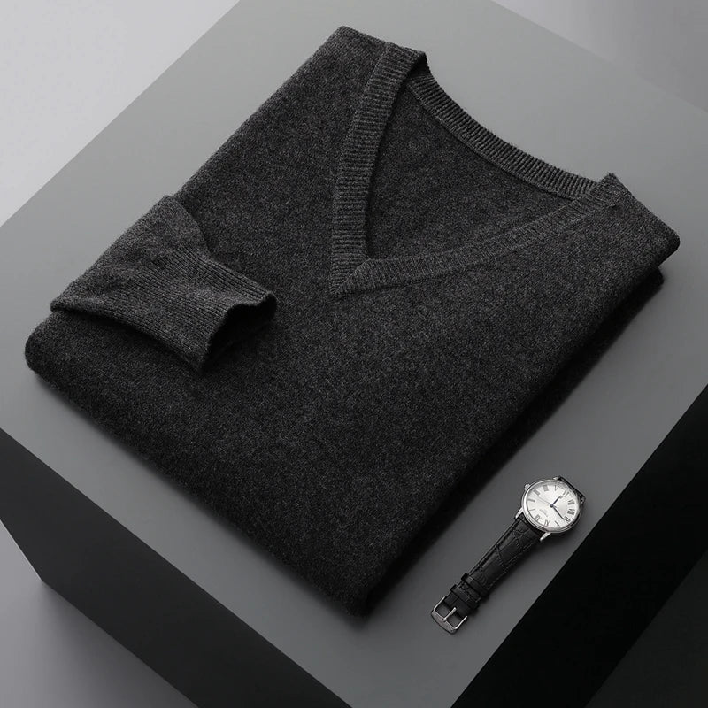 Rey | Herren V-Ausschnitt Pullover | Lang