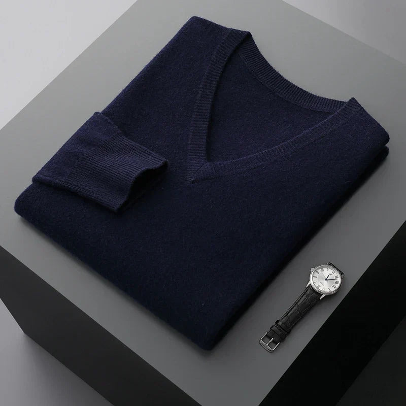 Rey | Herren V-Ausschnitt Pullover | Lang