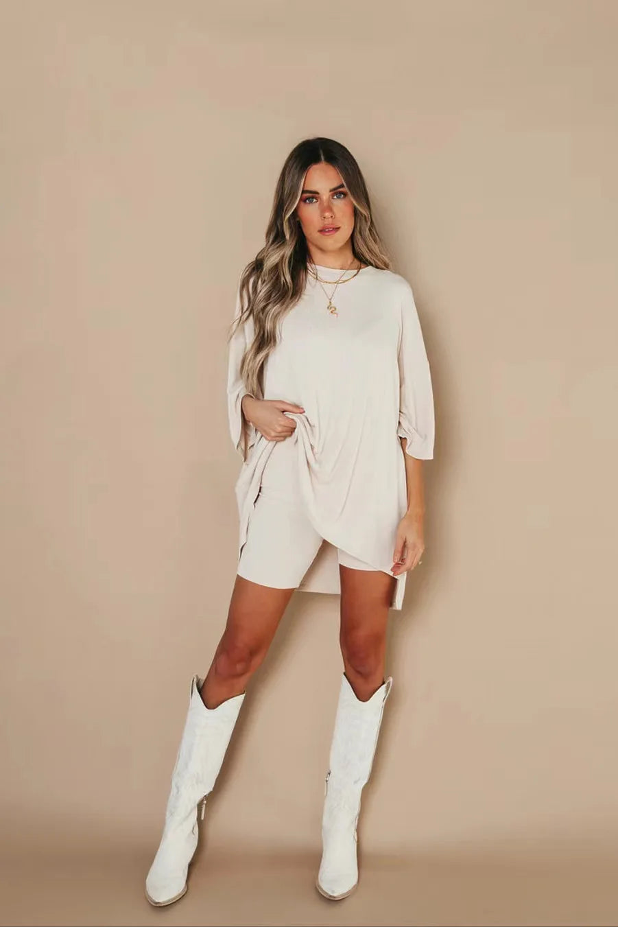Ara - Damen Lounge Set mit Oversize T-Shirt und Biker Shorts