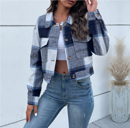 Beatey | Damen Lässiger Kurzschnitt Jacke | Knopf Daunen